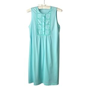 Vintage Gossard Artemis Nightie / Nightgown Tiffany Aqua Blue Sleeveless S
